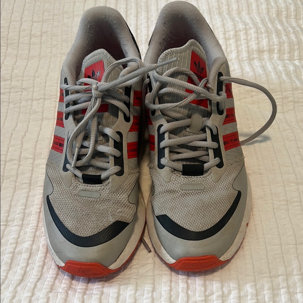 Adidas Men's ZX Gray and Red Sneakers